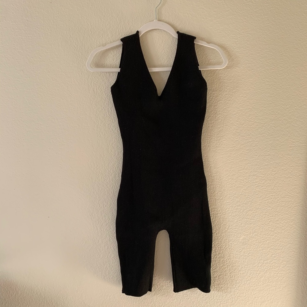 Black Ribbed Body Suit